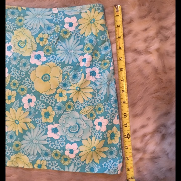 La Belle-Turquoise Yellow Stretch Mini Skirt - Picture 6 of 6